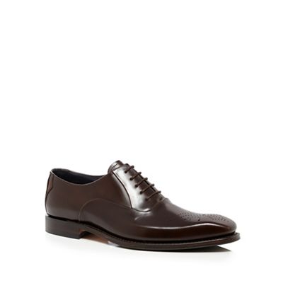 Loake Big and tall dark brown leather lace up shoes
